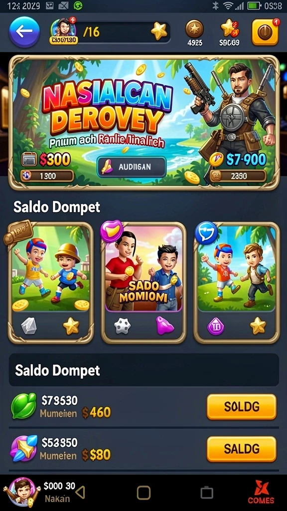 idrgame - Tampilan utama aplikasi IDRGAME yang menawan.